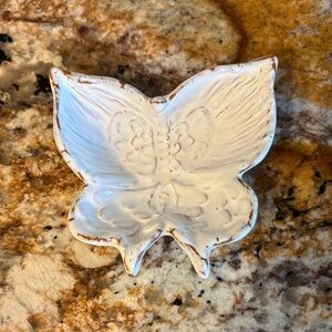 Vietri White Butterfly Shaped Dish #3